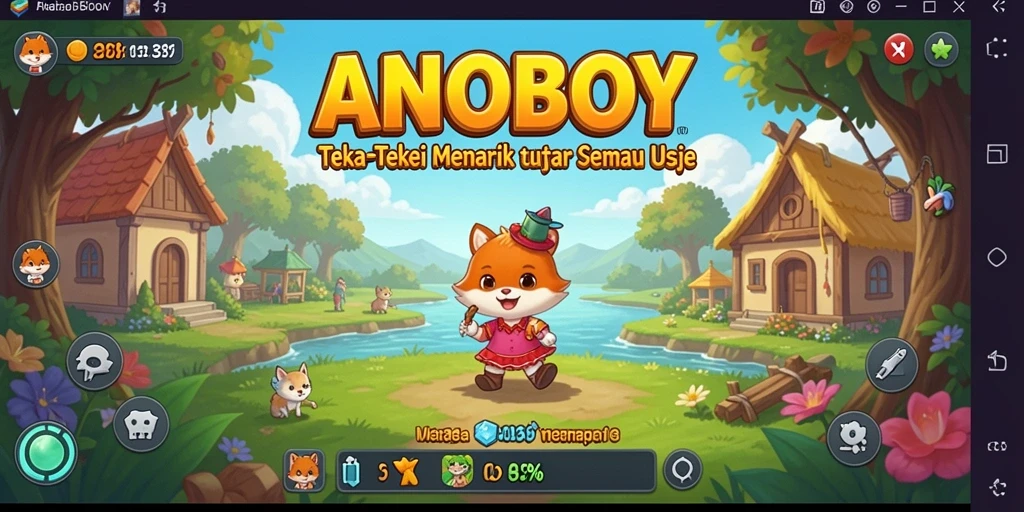 Tampilan gameplay ANOBOY dengan teka-teki yang menarik.