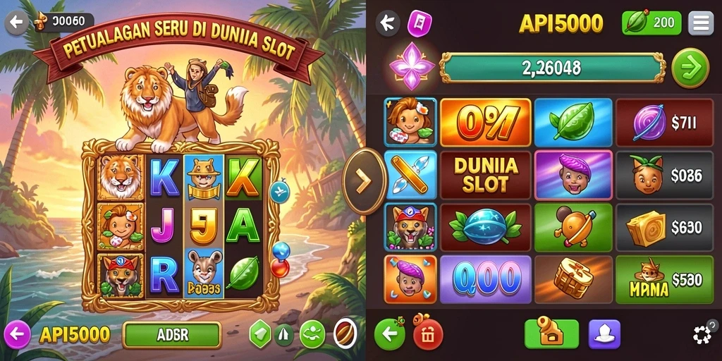 Tampilan gameplay slot yang penuh warna dan menarik di API5000.
