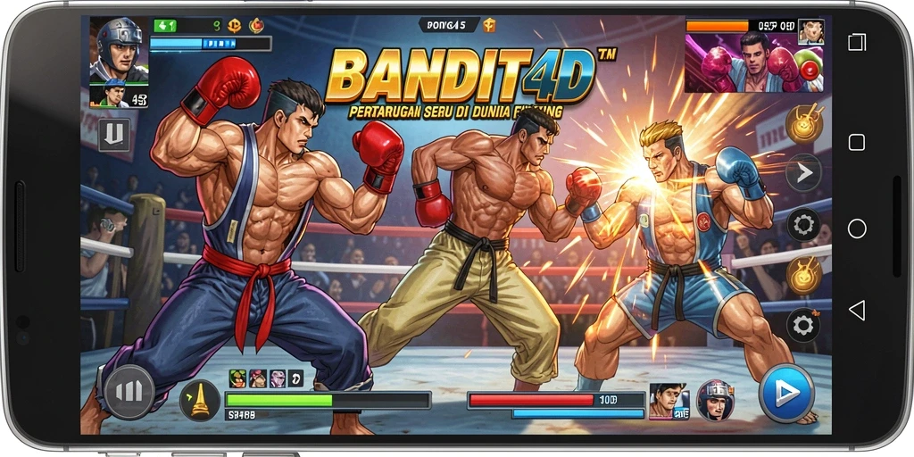 Tampilan aksi pertarungan intens di BANDIT4D.