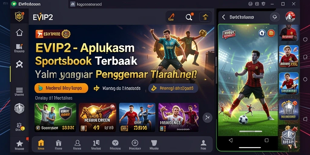 Tampilan intuitif dan menarik dari gameplay Sportsbook EVIP2.