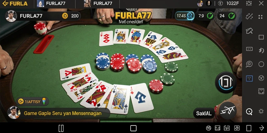 Tampilan gameplay Gaple yang seru dan menantang di FURLA77.