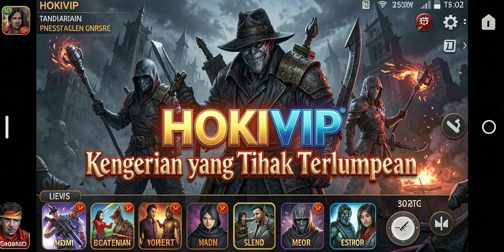Tangkapan layar gameplay HOKIVIP dengan suasana menyeramkan dan makhluk Horror.