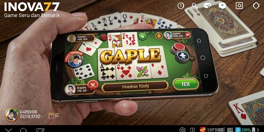Tampilan permainan Gaple yang menegangkan dan menarik di INOVA77.