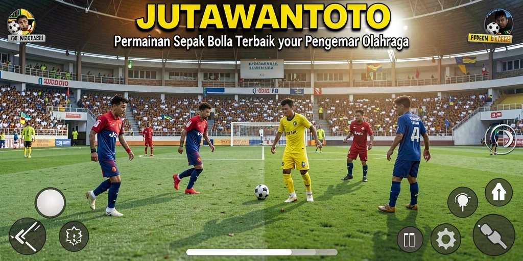 Gameplay mendebarkan dengan aksi sepak bola yang intens.