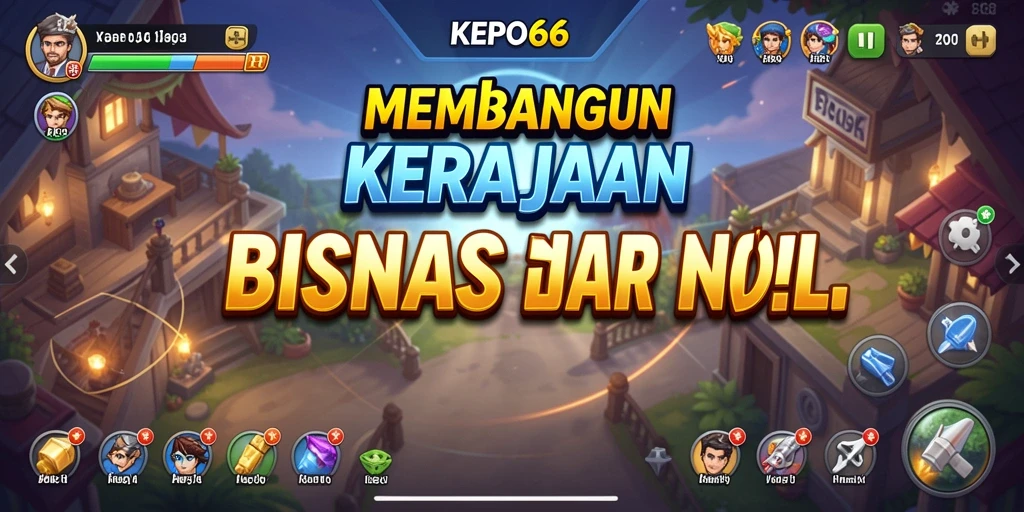 Screenshot gameplay KEPO66 yang menunjukkan strategi membangun bisnis.