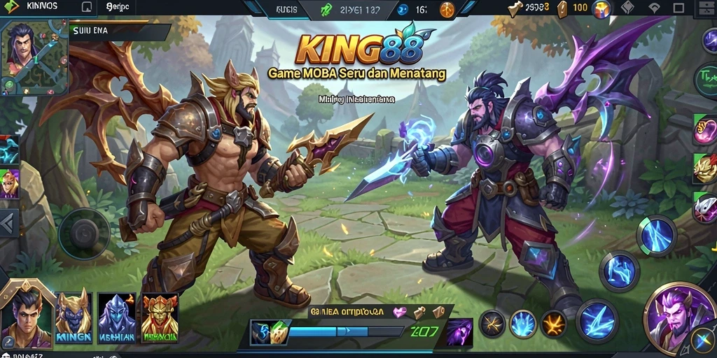 Gameplay KING88 yang intens dalam pertempuran tim.