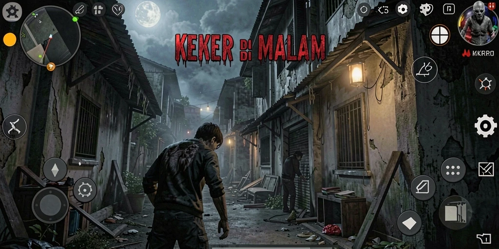 Screenshot gameplay KKRP menunjukkan suasana menyeramkan dan mencekam.