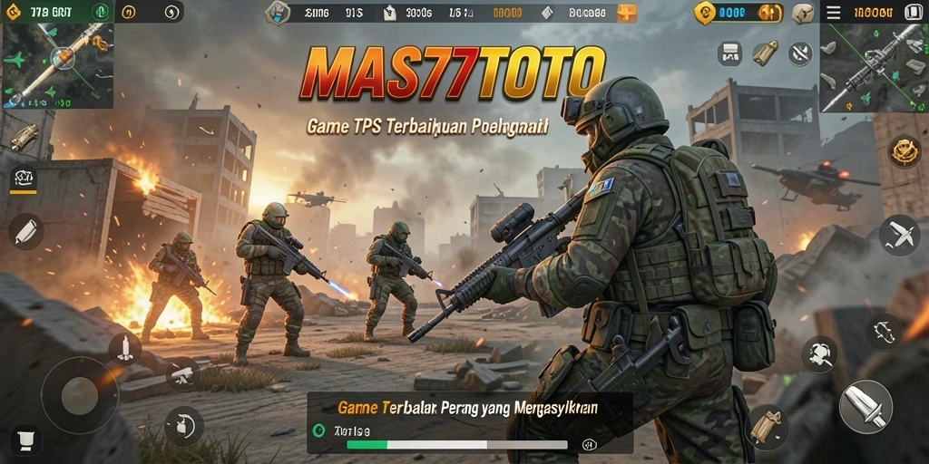 Tampilan gameplay seru di MAS77TOTO dengan aksi tembak menembak.
