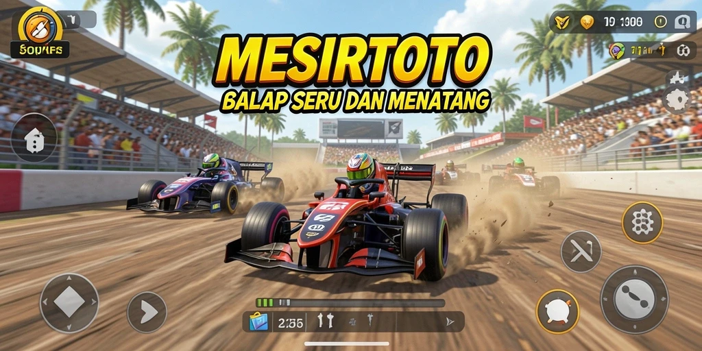 Gameplay balap seru di MESIRTOTO dengan berbagai kendaraan.