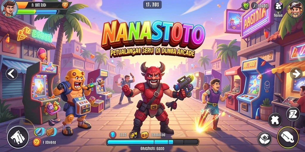 Tampilan gameplay seru NANASTOTO dalam petualangan arcade.