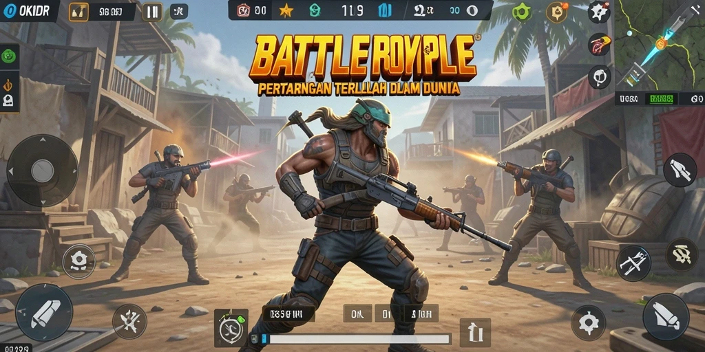 Tampilan menarik dalam <strong>OKIDR</strong> saat bertempur di arena Battle Royale.