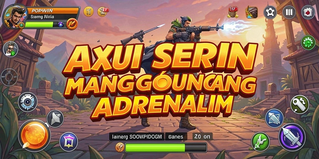 Tampilan utama gameplay POPWIN yang penuh aksi menegangkan.
