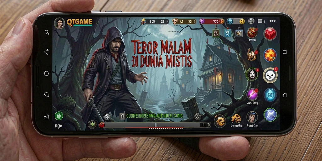 Screenshot gameplay menampilkan suasana mencekam dan penuh misteri.