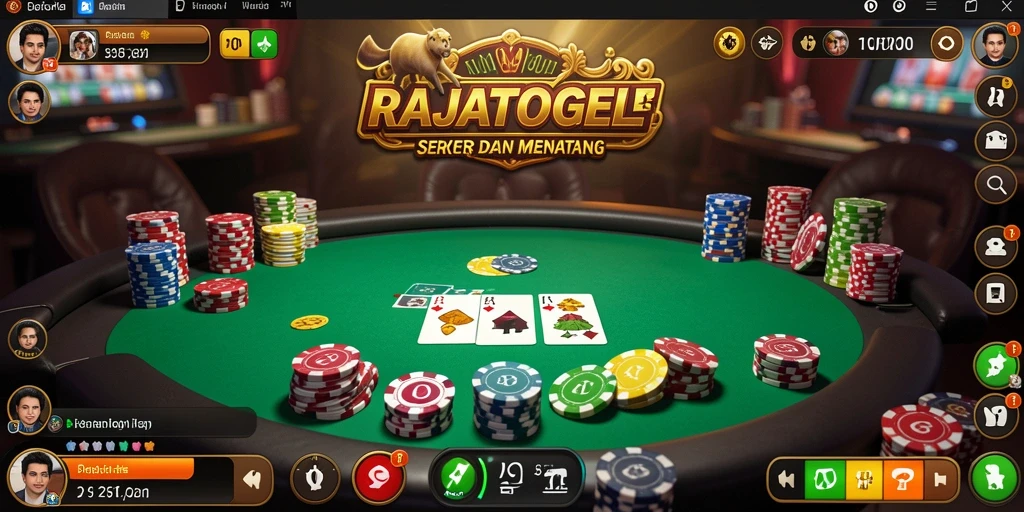 Tampilan gameplay seru dalam aplikasi poker RAJATOGEL.