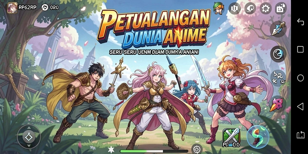 Tangkapan layar gameplay seru dari RP62RP dengan karakter anime yang hidup.