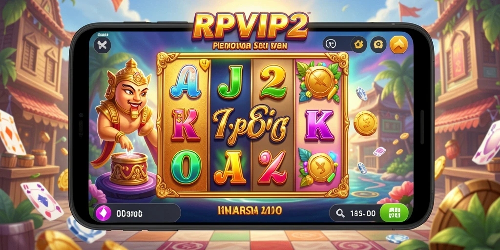 Screenshot RPVIP2 menunjukkan gameplay Slot yang mendebarkan dan penuh warna.