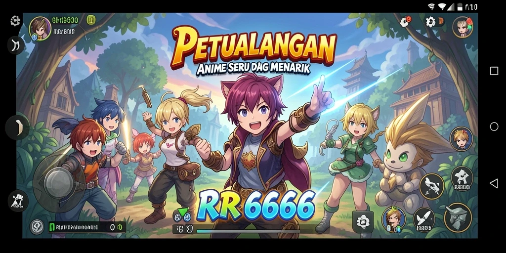 Tangkapan layar gameplay RR666 yang menunjukkan aksi karakter Anime.
