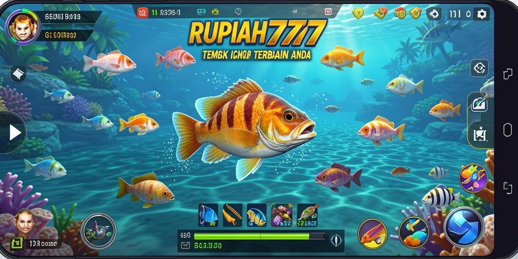 Screenshot gameplay RUPIAH777 yang menampilkan aksi tembak ikan yang memukau.