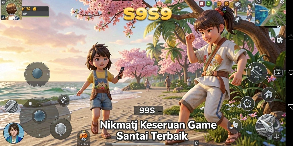 Screenshot menunjukkan gameplay seru dan penuh warna dari S9S9.