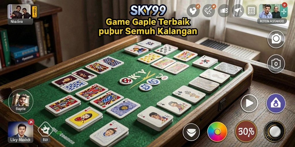 Menampilkan gameplay Gaple yang seru dan interaktif.