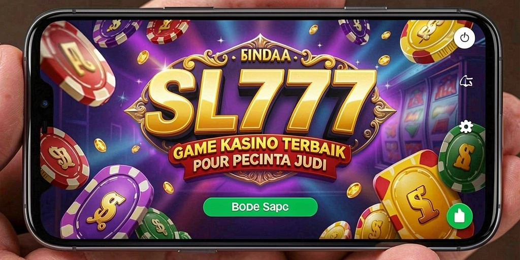 Gameplay SL777 yang menampilkan mesin slot dan permainan meja kasino.