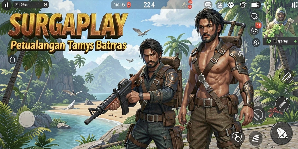 Screenshot gameplay SURGAPLAY yang menampilkan eksplorasi dunia terbuka yang menakjubkan.