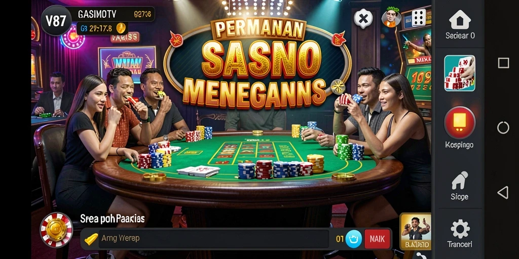Tampilan gameplay menarik dan seru di V87.